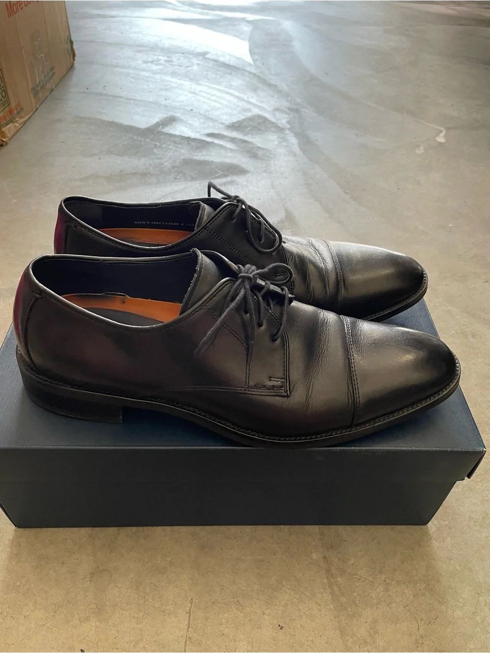 Cole Haan Black Leather Derby Dress Shoes